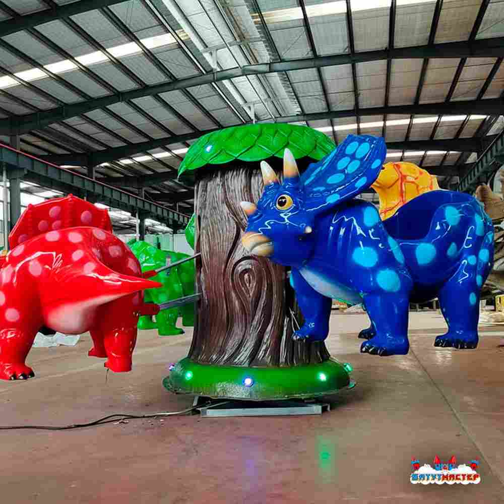 Электрическая Аттракцион карусель «Мир Динозавров», 4×4×3,5 м