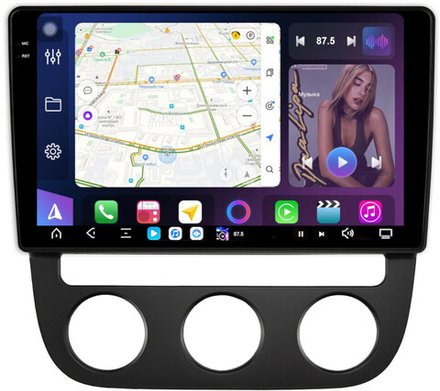 Магнитола Volkswagen Jetta 5 2005-2010 (климат 1) - FarCar GX3228M монитор 10.36" 2K QLED на Android 14, TS20, 6+128Гб, CarPlay, 4G SIM-слот