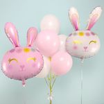 Шар (32''/81 см) Фигура, Цветочный Зайка, Белый, 1 шт.