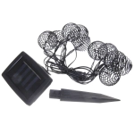 Гирлянда для улицы «Солнечный виток» 4 м 10 ламп LED (4*5 см) чёрн.пров, 2 реж.,IP-54, Теплый белый (солнечная батарея)