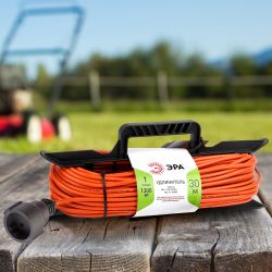 Удлинитель силовой ЭРА UFx-1-2x0.75-30m на рамке без заземления 1 розетка 30м ПВС 2x0.75мм2 | Силовые удлинители