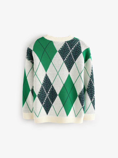 Джемпер для мальчика Next E27-910, Зеленый, Молочный