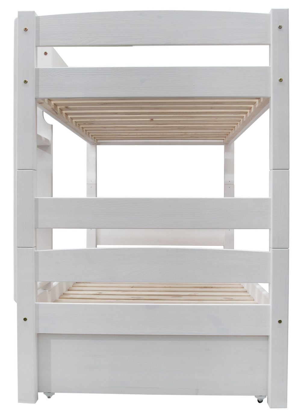 Кровать двухъярусная, 90х200х145, Дана, для детей, деревянная, белая, Dipriz