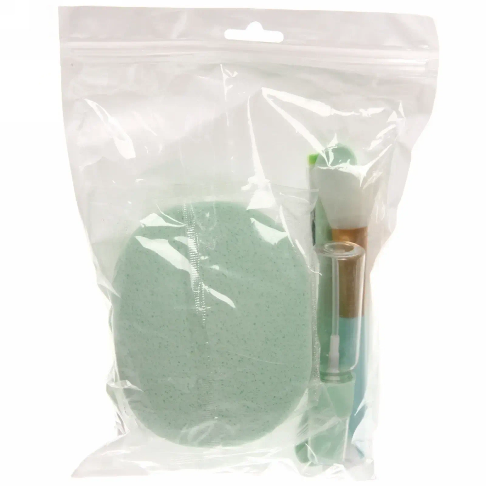 Набор косметический «Beauty», 2 кисточки и лопатка, чаша и спонж, три мерных ложки, баночка и пульверизатор, микс 2 цвета, 16*24см