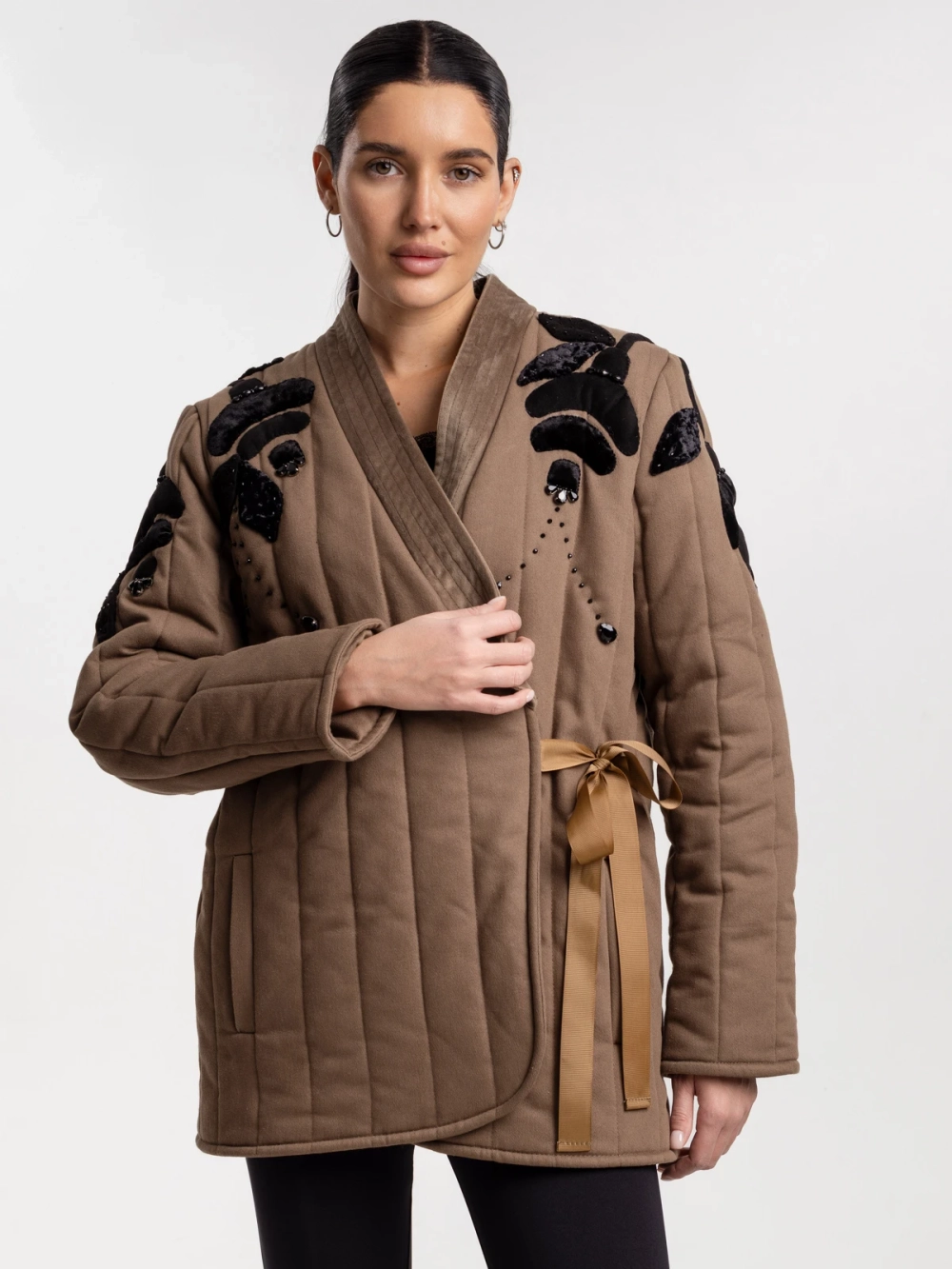 Телогрейка black FLOWERS, хаки