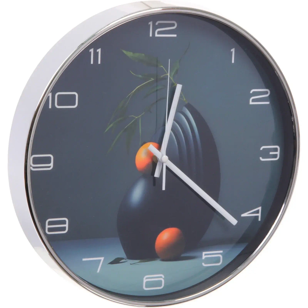 Часы настенные «HOME STYLE» 30см Ваза, серебристый корпус