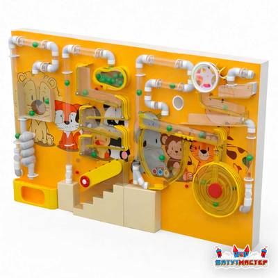 Интерактивная стена для школы «Зверята», 4,5×1,8×0,5 м