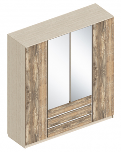 Шкаф четырехстворчатый "Трио" (пикар/бетон пайн темный)