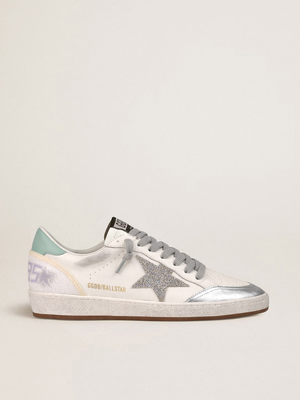Ball Star in nappa with silver glitter star and heel tab