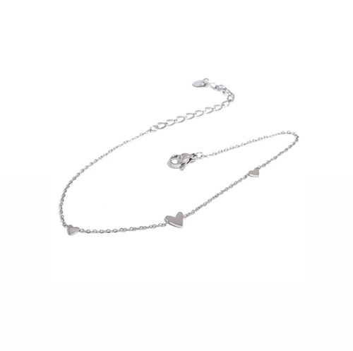 Анклет в цвете серебро сердца