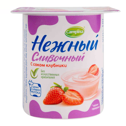 Йогурт Нежный клубника 5% 100 гр