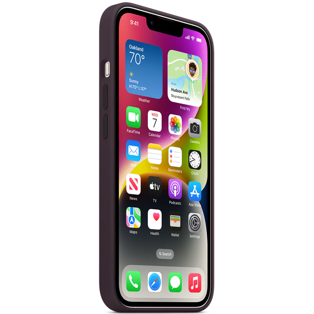 Силиконовый чехол с поддержкой MagSafe Apple Silicone Case для iPhone 14, Elderberry (Черничный)