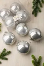 Набор новогодних шаров (4 шт) - перламутр
