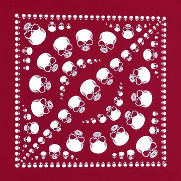 Бандана Черепа диагональ красная (025)
