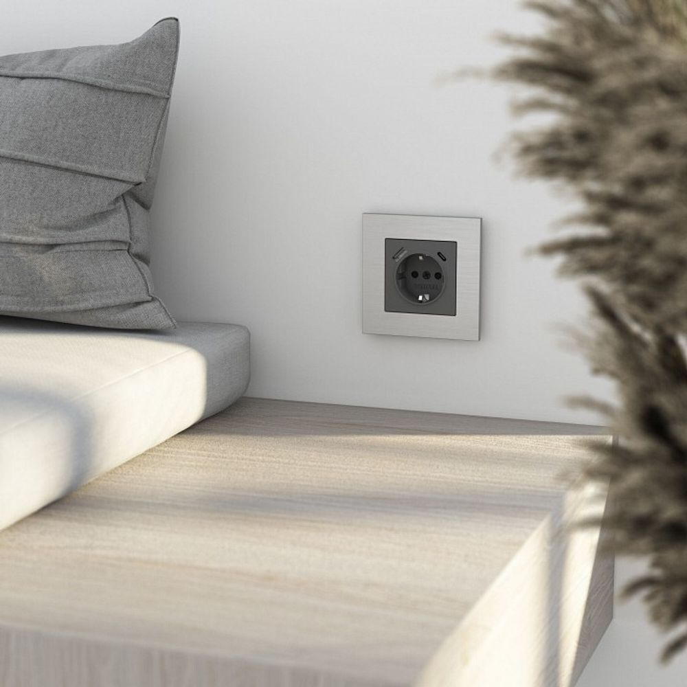 Рамка на 1 пост Werkel AluMax алюминий W0013506