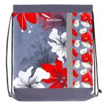 Мешок для обуви BRAUBERG, 1 отделение, светоотражающая полоса, с сеткой, 46х36 см, "Цветы", 228124