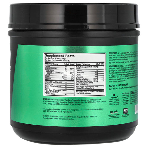 JYM Supplement Science, Pre JYM, перед тренировкой, высокоэффективное средство, апельсин и манго, 520 г (1,1 фунта)