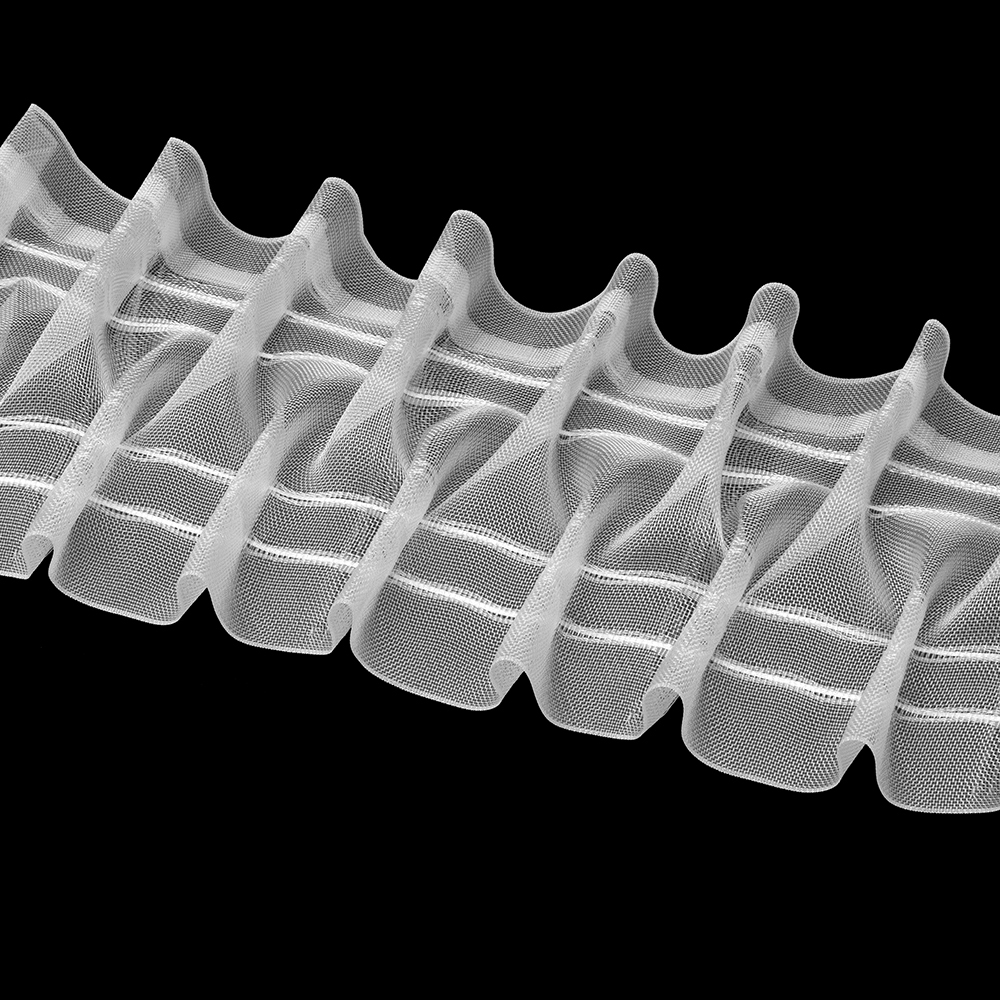 Шторная лента Oz-Is арт. 3910 MP вафельная сборка на трубу, коэф сборки 1:2,0, цвет прозрачный (ширина 100 mm)