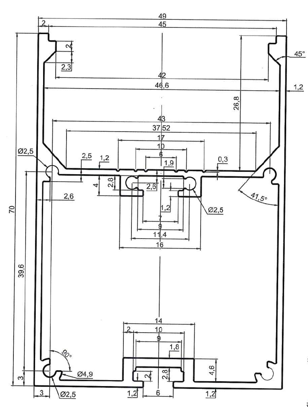 Профиль алюминиевый для сборки дизайнерского светильника 0,5 метра