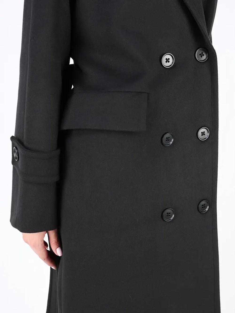 Пальто демисезонное длинное с поясом