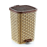 Мусорное ведро с педалью 12 лт ПЛЕТЁНОЕ бежевый
