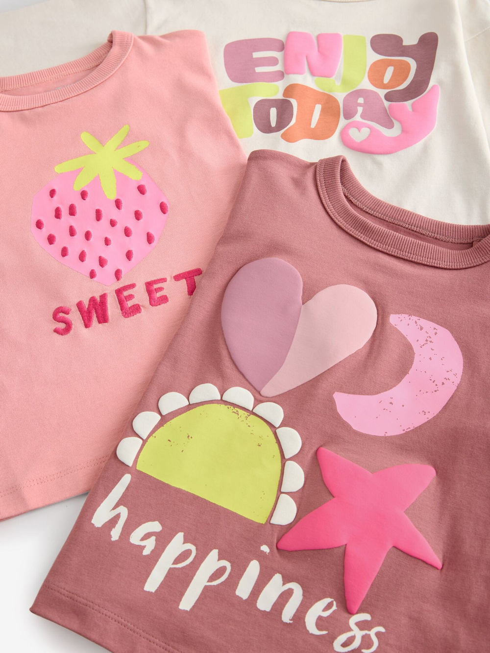 Пижама для девочки Next B87-019, 3 шт., Розовый, Молочный