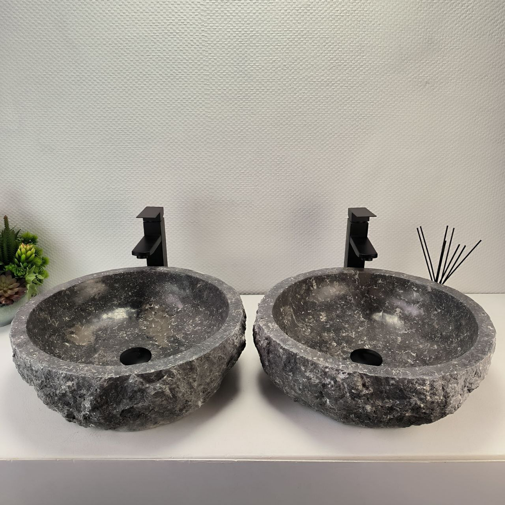 Раковина из мрамора ПАРА! Erozy Grey EM-62750 46*46*15 0107