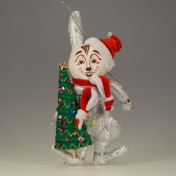 Ёлочная игрушка Кролик новогодний с ёлкой