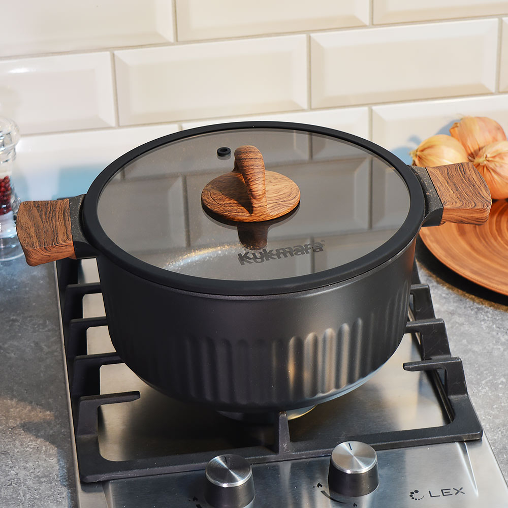 Кастрюля 4,2л Ristretto Stella, а/пр литая со стеклянной крышкой