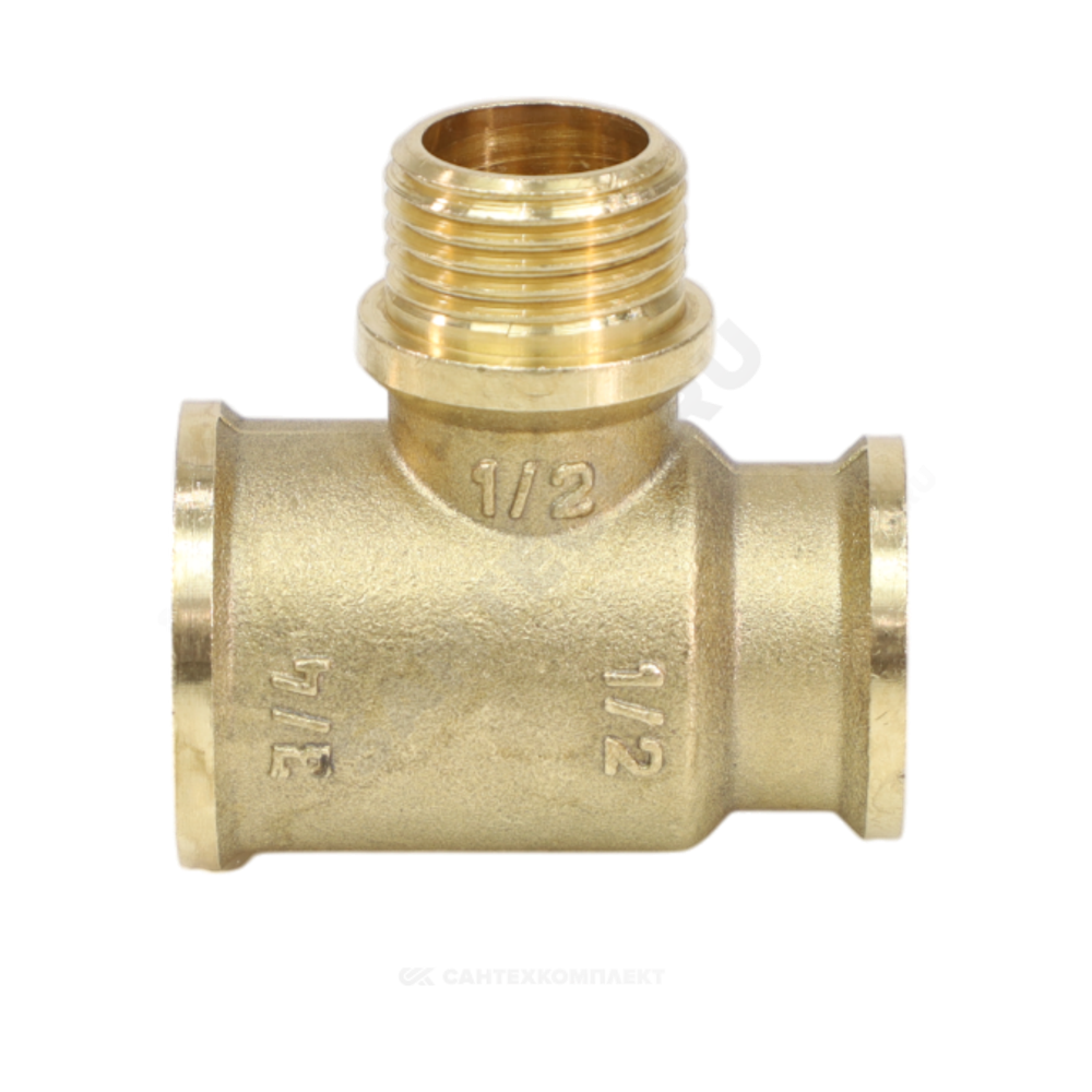 Тройник латунь переходной Ду 20х15х15 (3/4"х1/2"х1/2") ВР/НР/ВР VALFEX VF.132.L.034.012.012