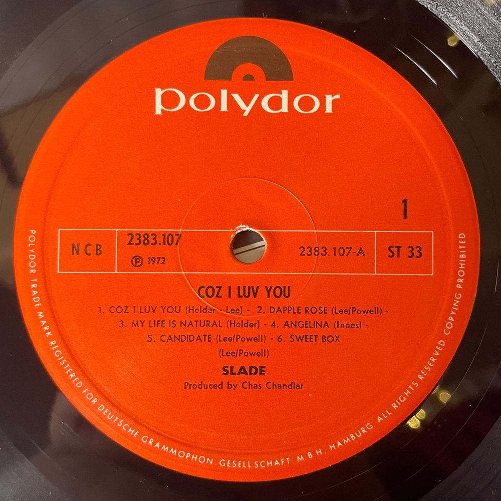 Винтажная виниловая пластинка LP Slade Coz I Luv You (Швеция 1972)