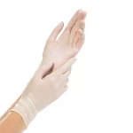 Перчатки латексные смотровые нестерильные неопудренные текстурированные DeMAX с полимерным покрытием размер M 50 пар