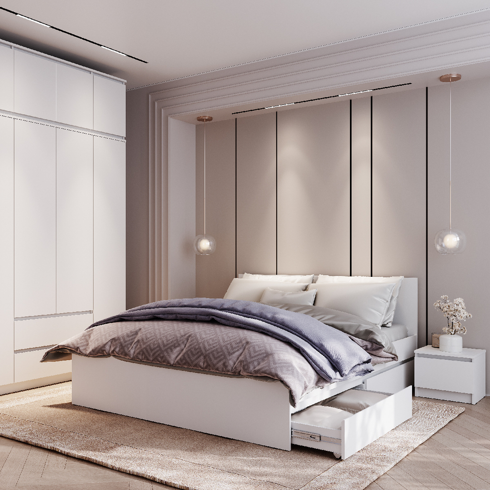 Кровать 1,4 м "Симпл" КР-12 без основания (белый)