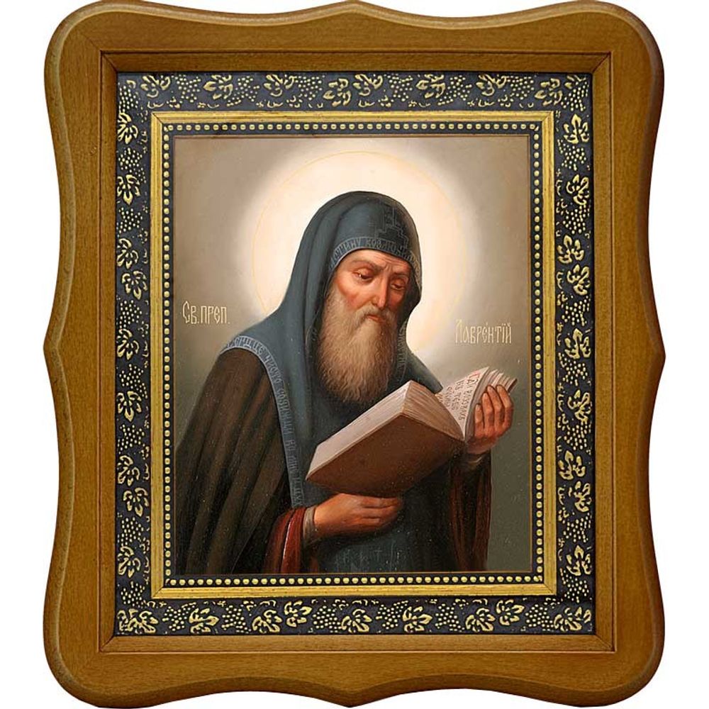 Лаврентий Печерский, преподобный затворник. Икона на холсте.