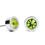 Серьги пусеты Fiore Luna Apple Green 5х2,5 мм SWE125 AG S