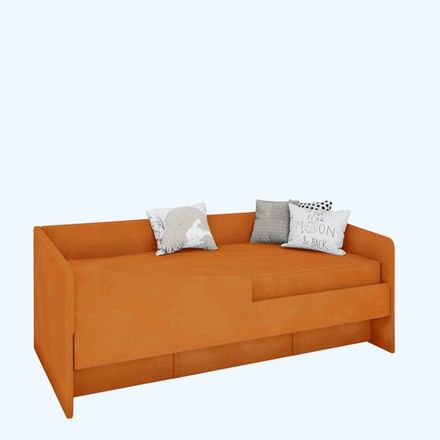 Кровать детская 160х80 с бортиком и велюровым наматрасником (терракот)