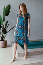 Свободная туника Anna (Размер: XXL) (Цвет: голубой)