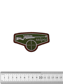 Шеврон Sniper вышивка. Олива
