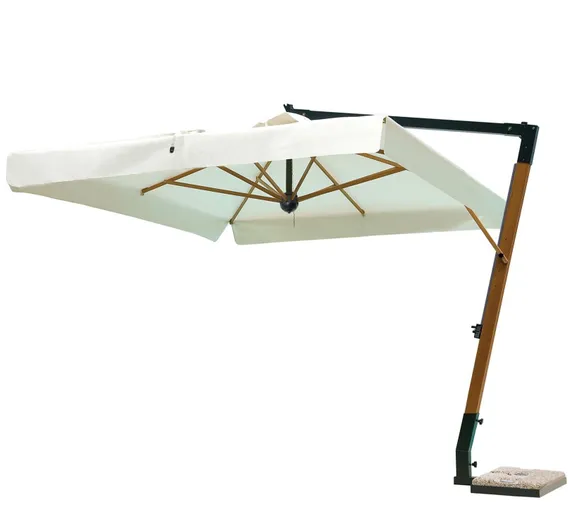 Зонт для кафе профессиональный Palladio Braccio 3х3 м, имитация ироко, слоновая кость