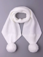 Шарф зимний вязаный с бубонами для детей