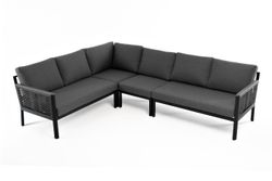 "Париж" угловой модульный диван, каркас из алюминия, цвет серый