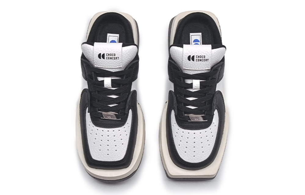 CHOCO CONCERT Cow Leather Stylish Skateboarding Shoes Unisex Black