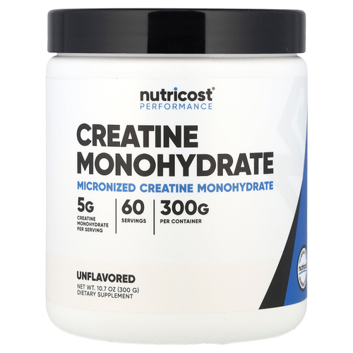 Nutricost, Performance, моногидрат креатина, без добавок, 300 г (10,7 унции)