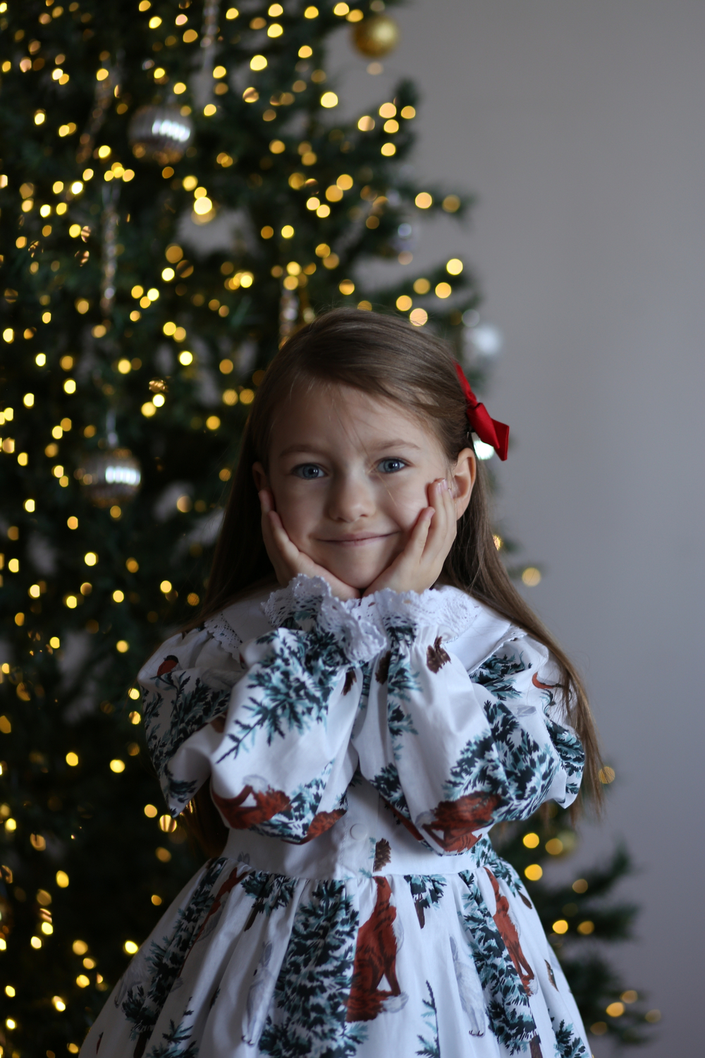 Платье «Лилия» новогодняя коллекция (лисы)