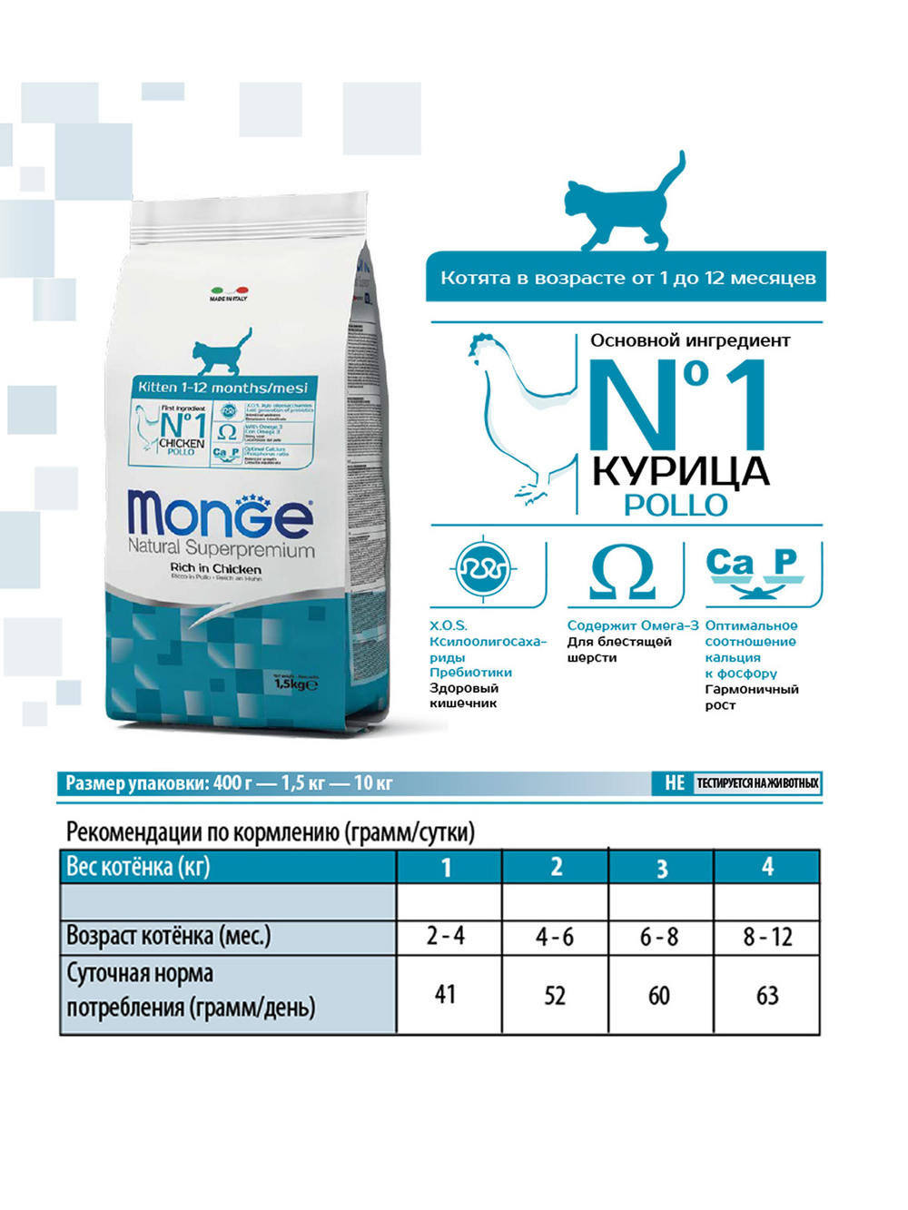 Monge Cat корм для котят 1,5 кг