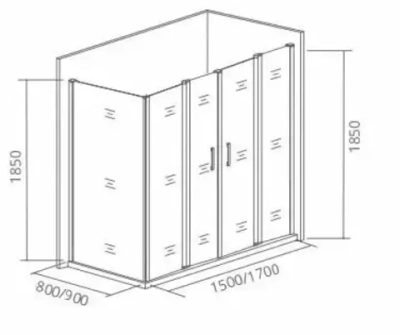 Душевой уголок Bas Infinity WTW-TD-170-G-CH 170*90*185