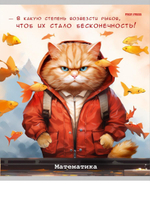 Тетрадь предметная 48л. клетка Математика "Жил-был кот" (Проф-Пресс)