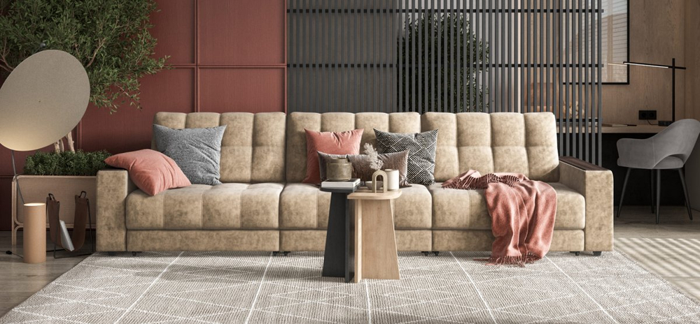 Диван Босс Гранд Велюр Роял тауп