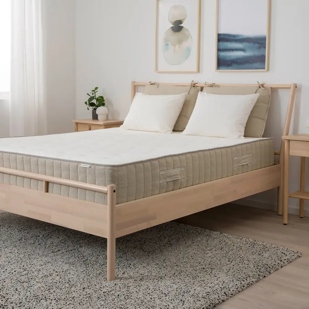 Матрас - VANNAREID IKEA/ ВАННАРЕЙД ИКЕА, 200х180 см, светло-бежевый