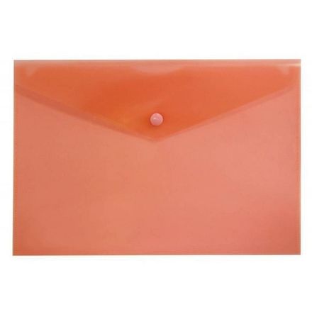 Папка-конверт на кнопке А5, Бюрократ, 180мкм, однотонная красная